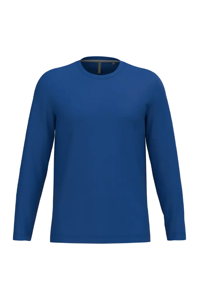 [K359-B-S] T-SHIRT MANCHE LONGUE COL ROND K359 (S, Bleu)